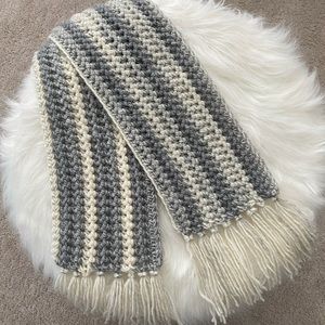 NWT Handcrafted Crocheted extra long scarf.  88” in length